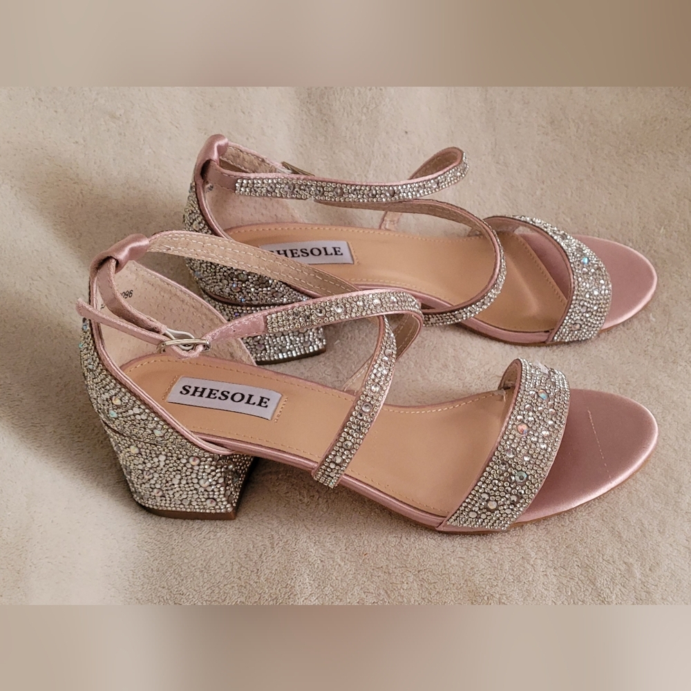 Women's Pink Rhinestone Sandals